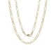 preview thumbnail 4 of 2, 14k Italian 3mm Pave Figaro Gold Chain (18-24 Inch)