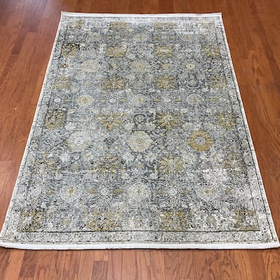 HERAT ORIENTAL Abstract Floral Design Wool & Silk Rug - 5'3" x 7'7"