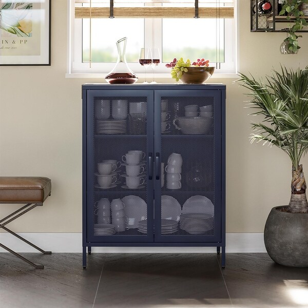 The Novogratz Channing 2 Door Metal Accent Cabinet - Bed Bath