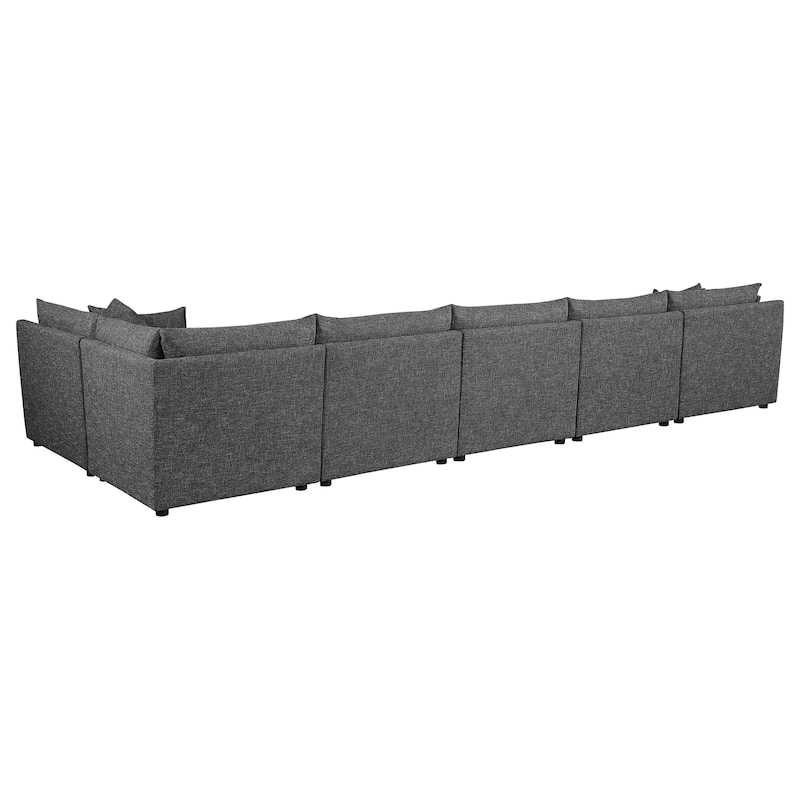 Sasha 6-Piece Upholstered Modular Sectional Barely Black