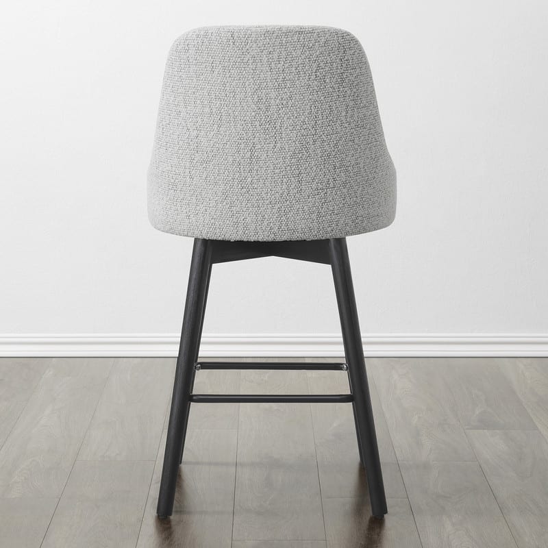 Rachel Upholstered Counter Height Swivel Barstool with Back Set of 2