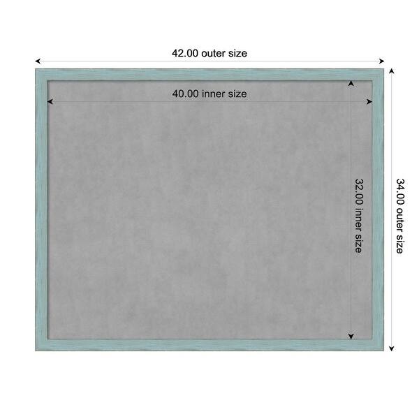 dimension image slide 16 of 17, Framed Magnetic Board, Sky Blue Rustic