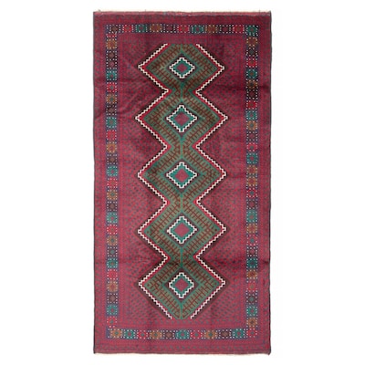 ECARPETGALLERY Hand-knotted Teimani Red Wool Rug - 3'6 x 6'10