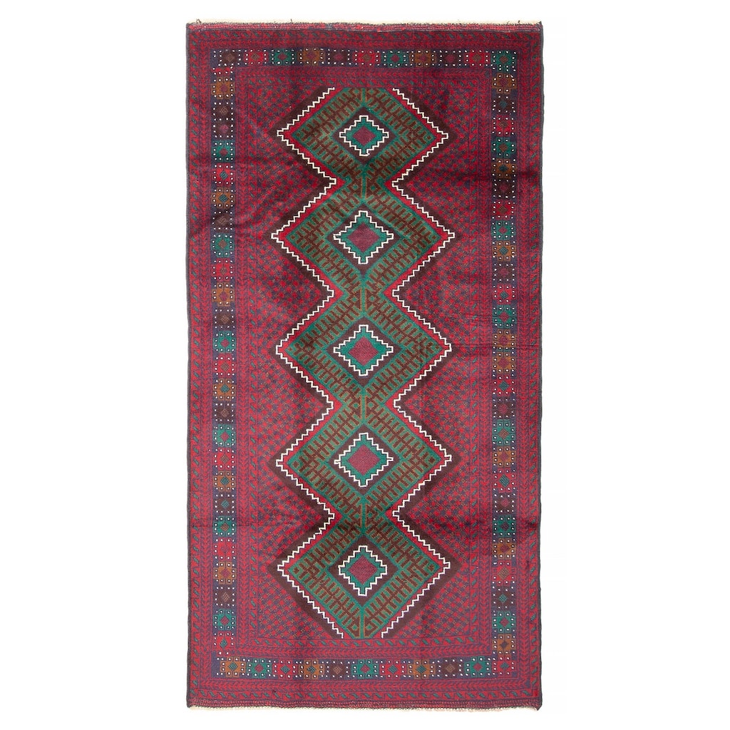 ECARPETGALLERY Hand-knotted Teimani Red Wool Rug - 3'6 x 6'10