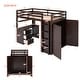 preview thumbnail 43 of 53, Muti-Functional Twin Size Loft Bed with Desk and Wardrobe, Solid Guardrails and Ladder