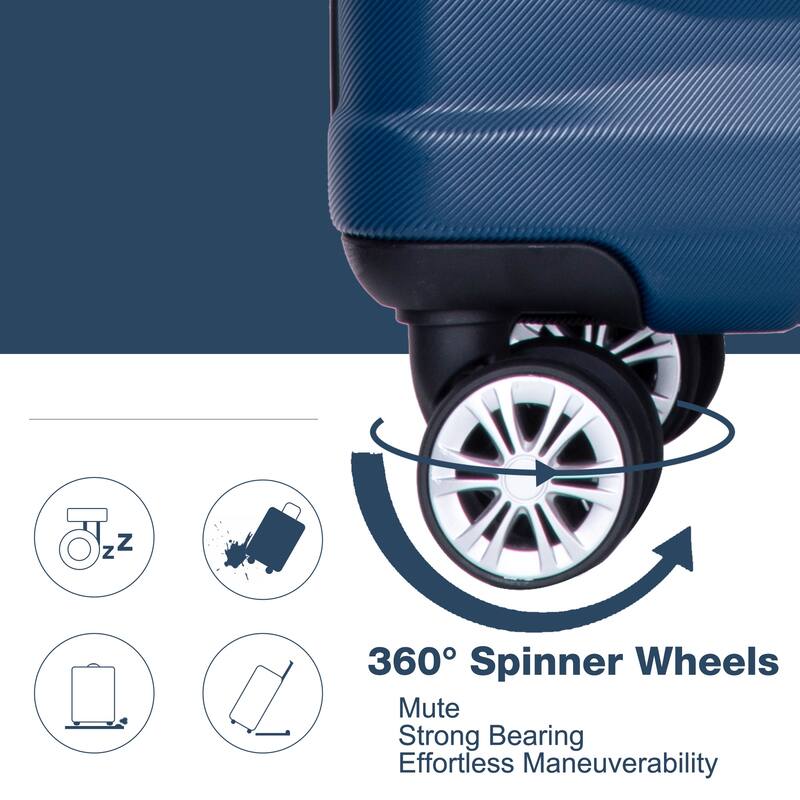 3 Piece Luggage Sets with Double Spinner Wheels and TSA Lock, Expandable Durable PC Hardside Lightweight Suitcase for Men Women