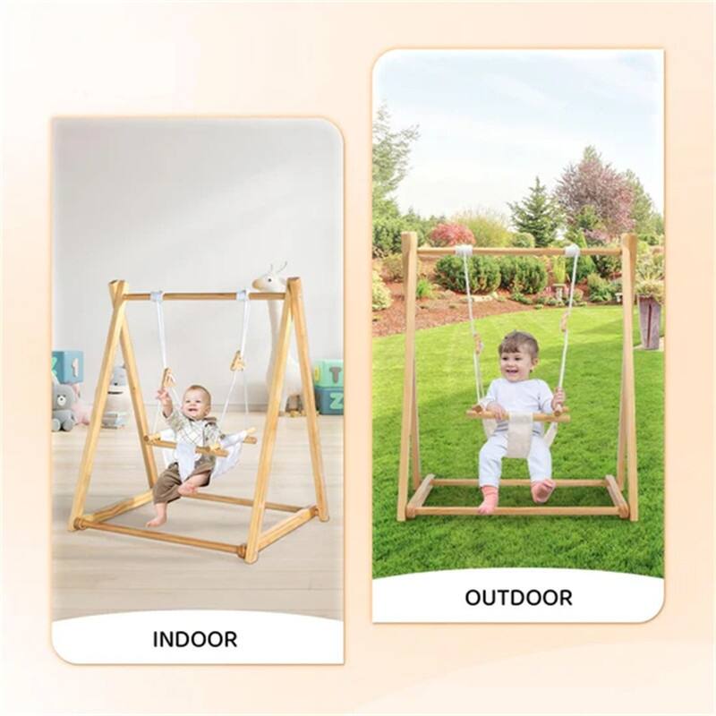 36.6 In. Foldable Swing Set With Stand Premium Montessori For Baby And Toddler