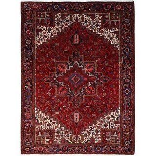 Shahbanu Rugs Mahogany Red Heriz Vintage Persian Central Medallion ...
