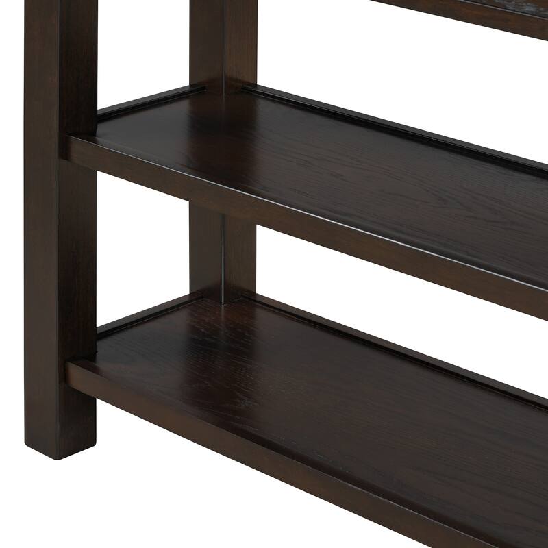 36" Retro Console Table with Drawer and Two Sturdy Shelves for Entryway or Living Room