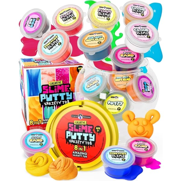 slide 2 of 8, Original Stationery Creative Slime Putty Variety Tub, Ultimate Premade Slime Kit with Cloud, Fluffy Slime, & More
