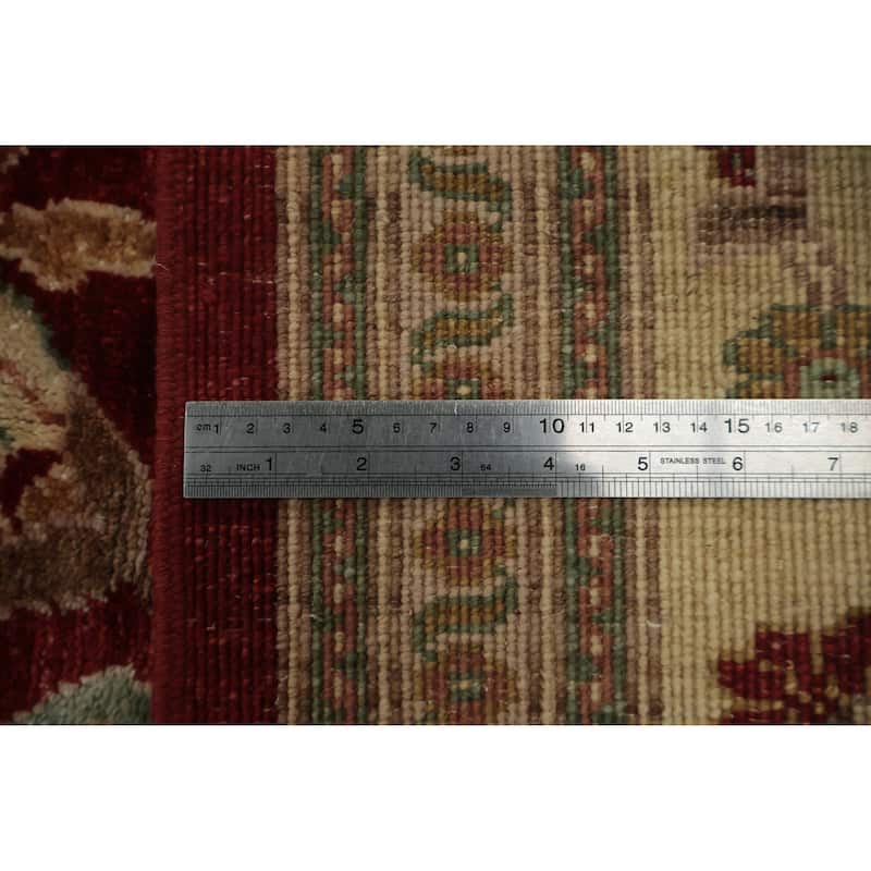 Hand Knotted Oriental 100% Wool Carpet Traditional All-Over Red Ziegler Area Rug - 11' 10'' X 9' 0''