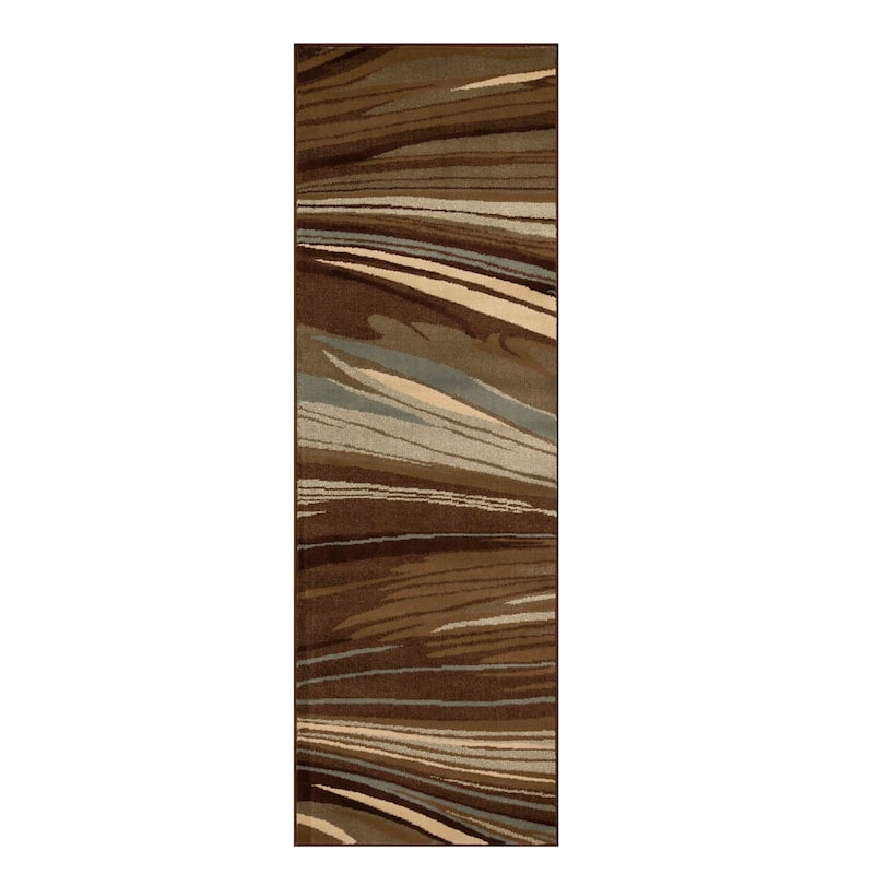 Superior Modern Abstract MultiColored Power-Loomed Indoor Area Rug