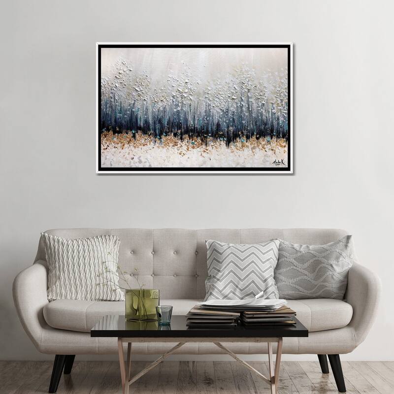 iCanvas "Simple Sophistication - Blue White Neutral" by Nada Khatib Framed Canvas Print