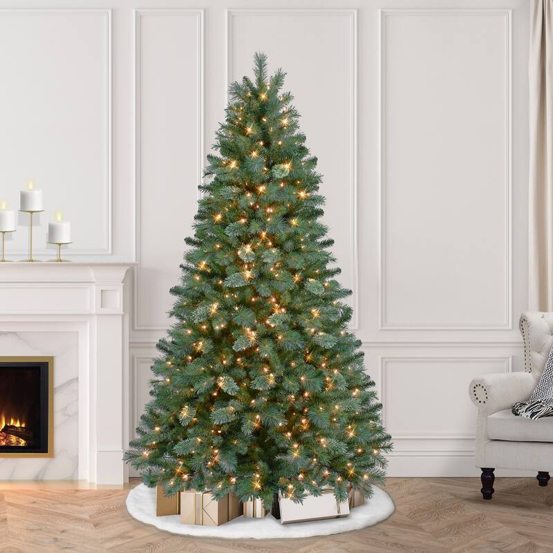 Puleo International 6.5 ft Pre-Lit Teton Artificial Pine Tree