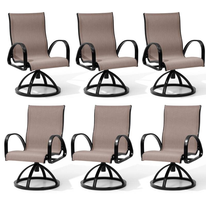 Outdoor Patio Swivel Aluminum Dining Chairs Sunbrella Fabric