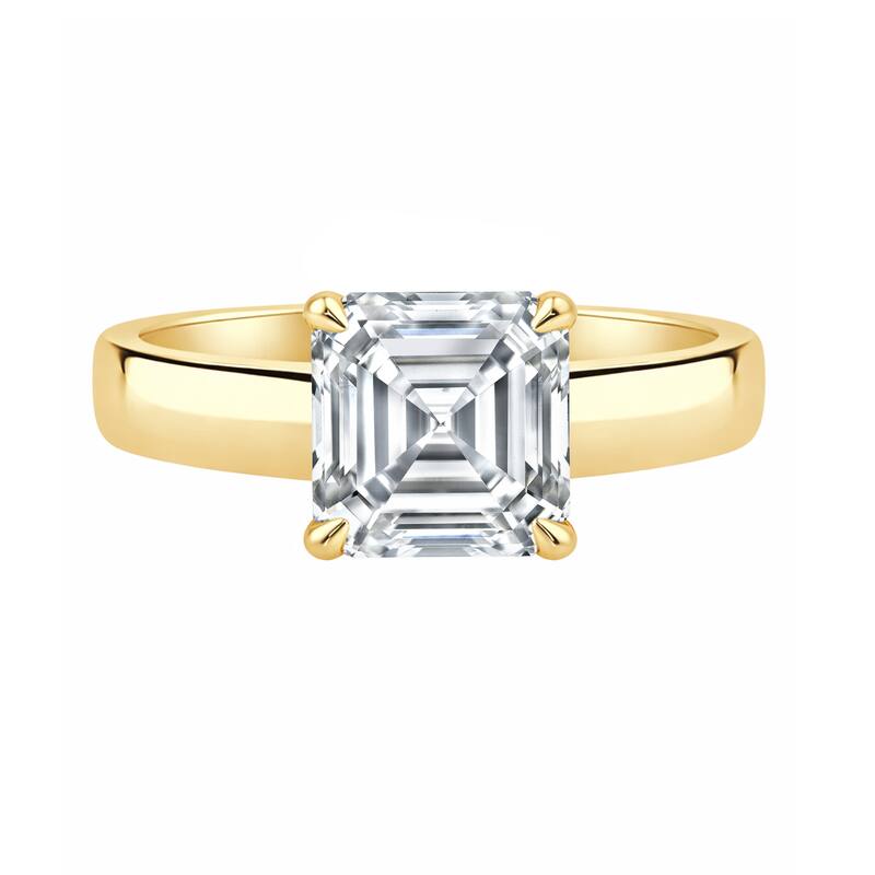 Auriya 14K Gold Asscher Lab Grown Diamond Cigar Band Engagement Ring 1.00 - 5.00ct. tw. (F-G, VS)