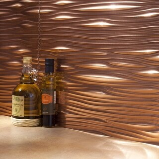 Fasade Waves Decorative Vinyl 18in x 24in Backsplash Panel in Polished ...