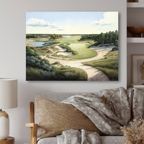 Designart 'Golf Course In The Summer' Landscape Golf Course Metal Wall Art