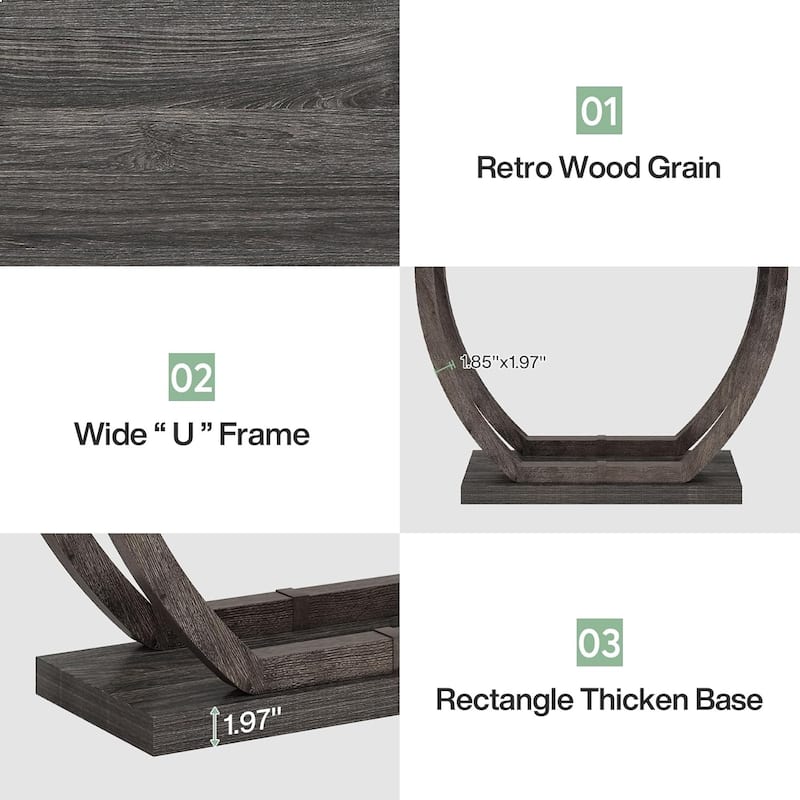 63 Inches Skinny Console Table with Geometric Base for Living Room Foyer