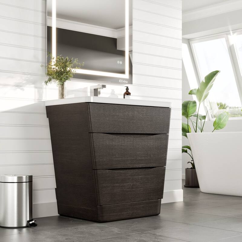 Victoria 32 in. Chestnut Bath Vanity with Integrated Acrylic Sink
