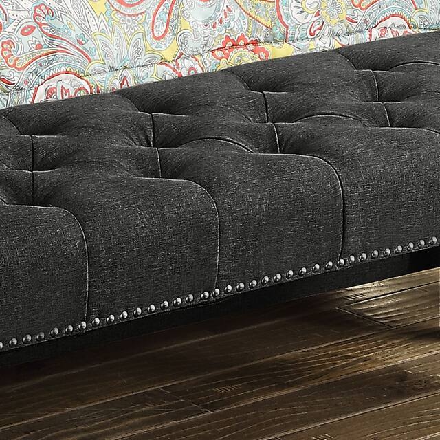Moser Bay Almaraz 56 or 35 Inch Linen Upholstered Hand-tufted Transitional Bench
