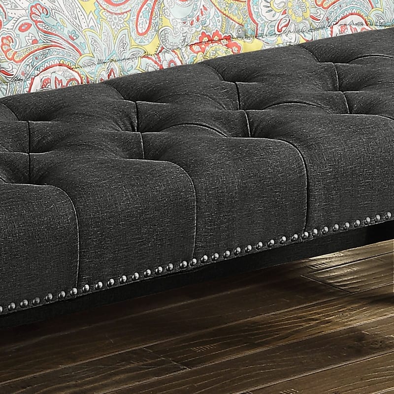 Moser Bay Almaraz 56 or 35 Inch Linen Upholstered Hand-tufted Transitional Bench
