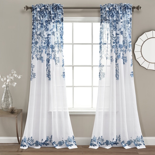 Lush Decor Tanisha Sheer Window Curtain Panel, 2-Piece Set - Bed