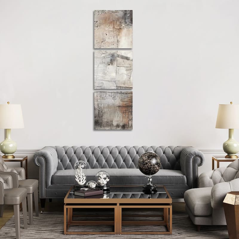 iCanvas "Black, White & Bronze I" by Jennifer Goldberger 3-Piece Canvas Wall Art Set - 72x24x1.5