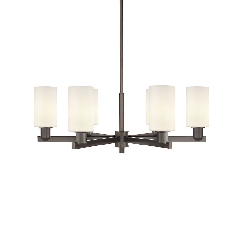 Innovations Lighting 716-6CR-11-34 Clymer Chandelier Clymer 6 Light - Oil Rubbed Bronze / Matte White