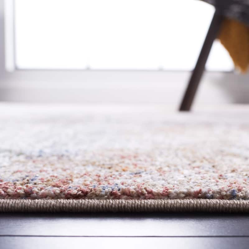 SAFAVIEH Jasmine Denice Vintage Rug - 5'3" Square - Ivory/Blue