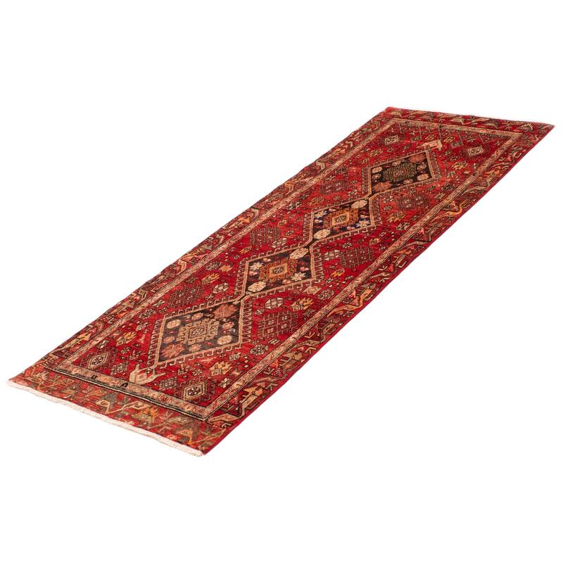 ECARPETGALLERY Hand-knotted Konya Red Wool Rug - 3'3 x 9'0