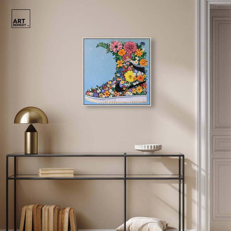 Blooming Floral Sneaker Canvas by Art Remedy