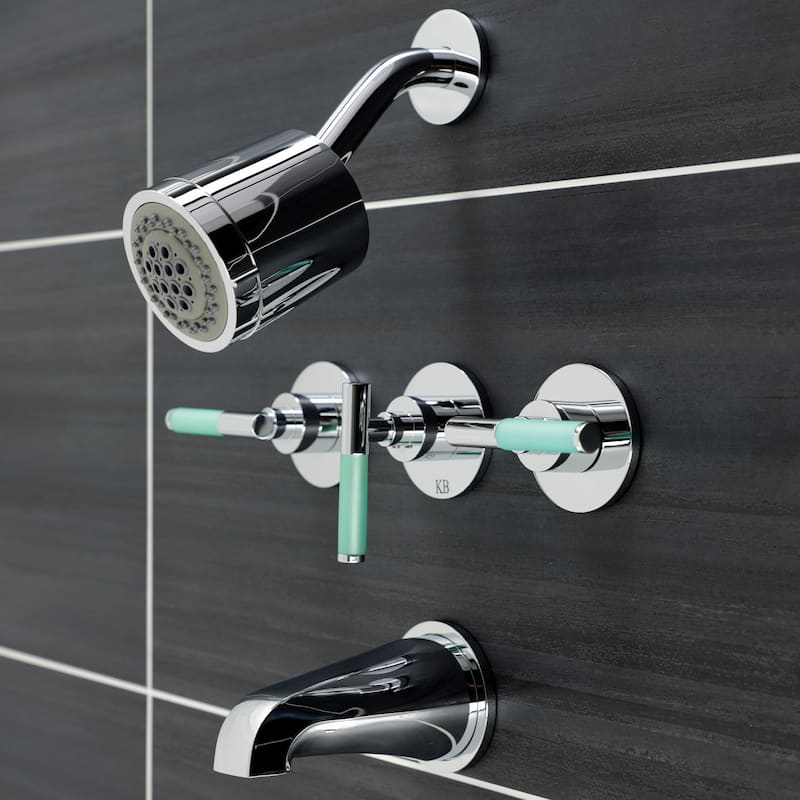 Kingston Brass Kaiser Three-Handle Tub and Shower Faucet