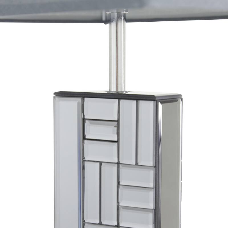 Silver Glass Mirrored Room Table Lamp