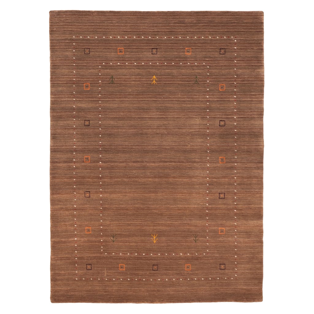 ECARPETGALLERY Hand Loomed Kashkuli Gabbeh Brown Wool Rug - 4'10 x 6'10