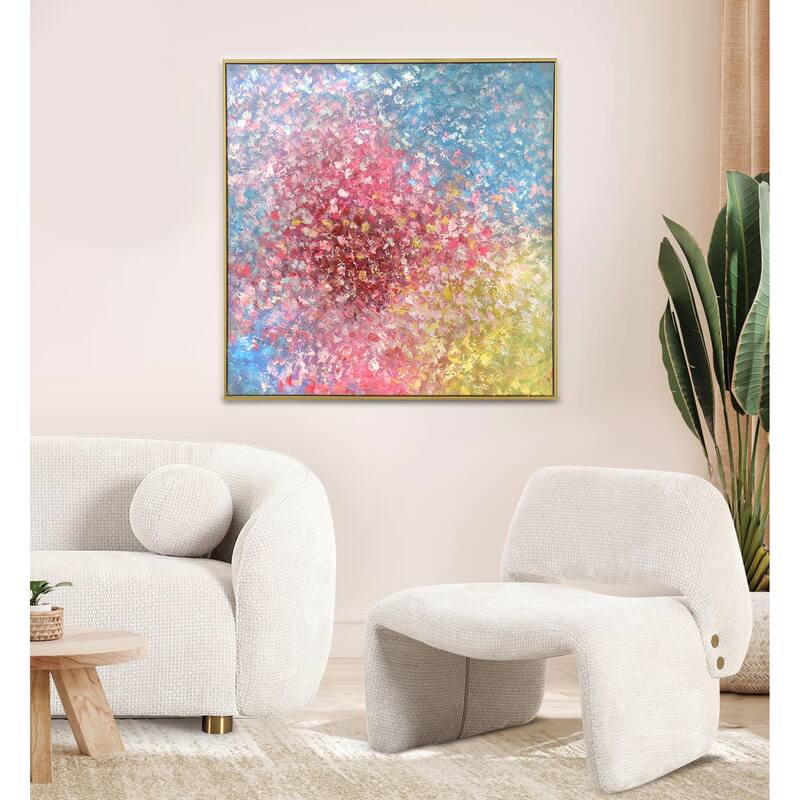 Pasargad Home Symphony Hand-Painted Abstract Artwork Oil Painting