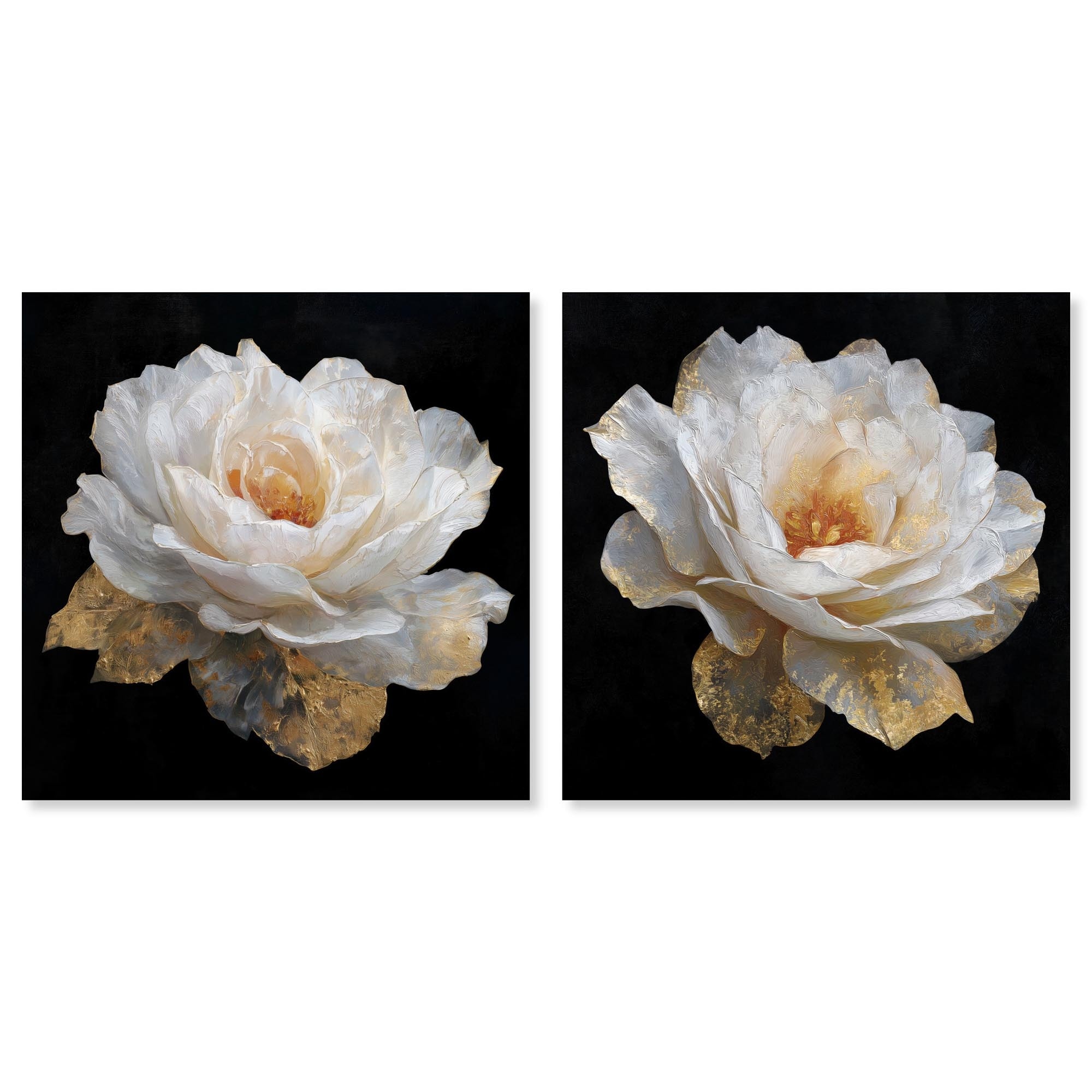 Golden Nocturne Farmhouse Wall Decor Set of 2 Wrapped Canvas Print by Art Remedy