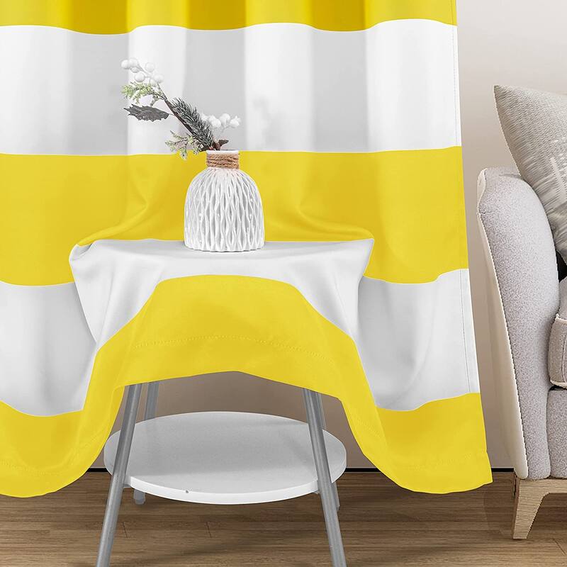 DriftAway Mia Stripe Room Darkening Curtain Panel Pair