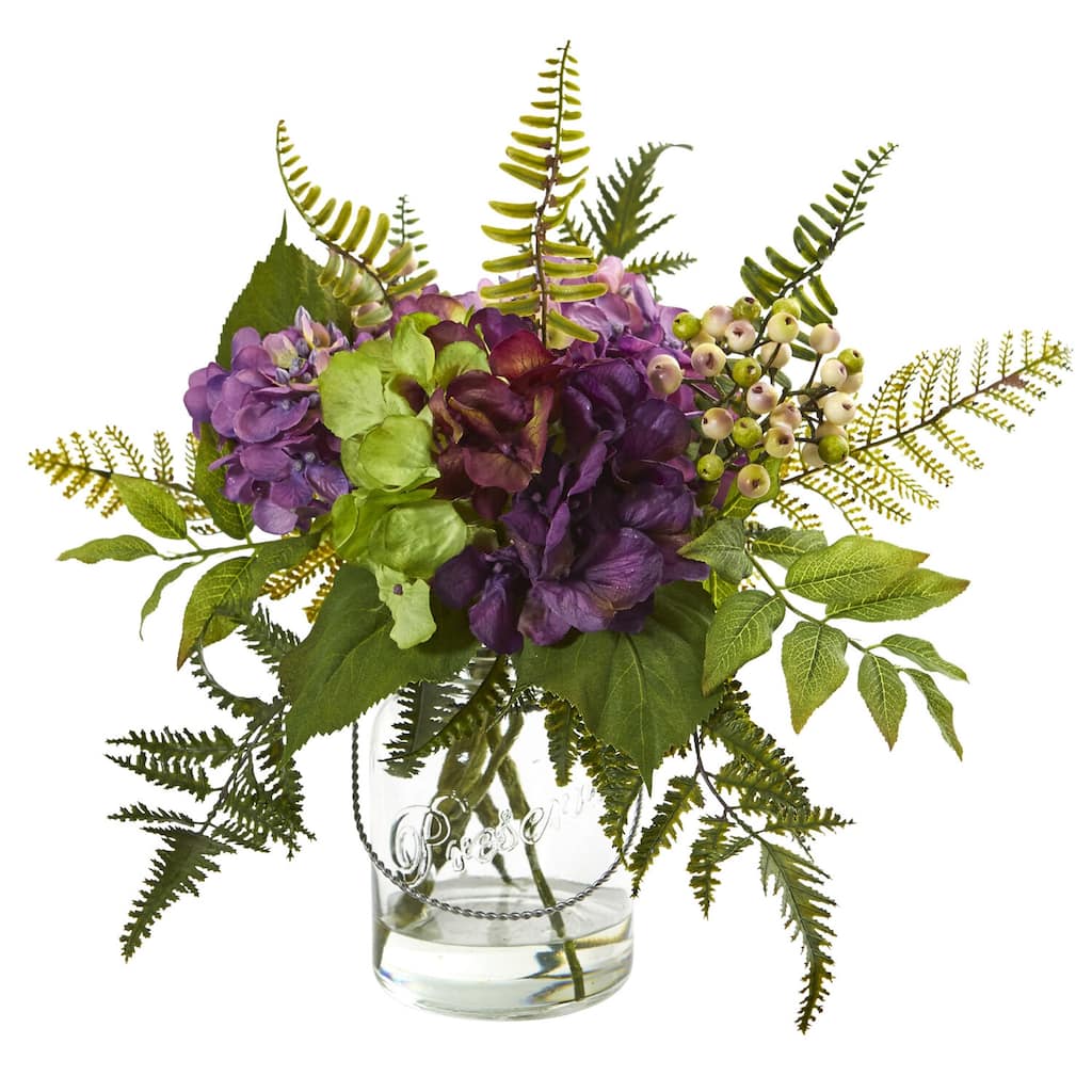 Artificial Lily Arrangement in Vase - Modern Faux Flowers Décor - Home Living Room Bedroom Decor - Purple - 14