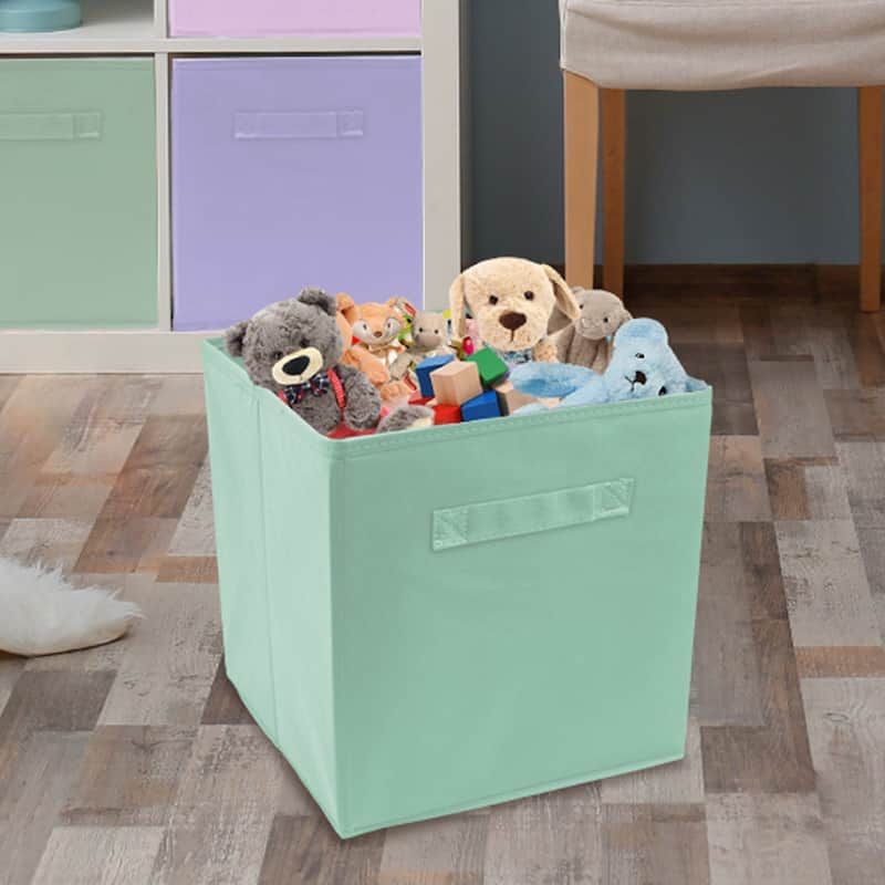 Sorbus Open Fabric Storage Cube Bins, Pastel Multi-Color, Set of 6