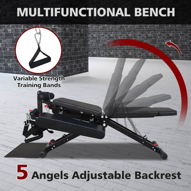 Multifunctional Adjustable Folding Weight Bench Home Gym Exercise Bench Flat Bench Deadlift Board Bench Press Chair