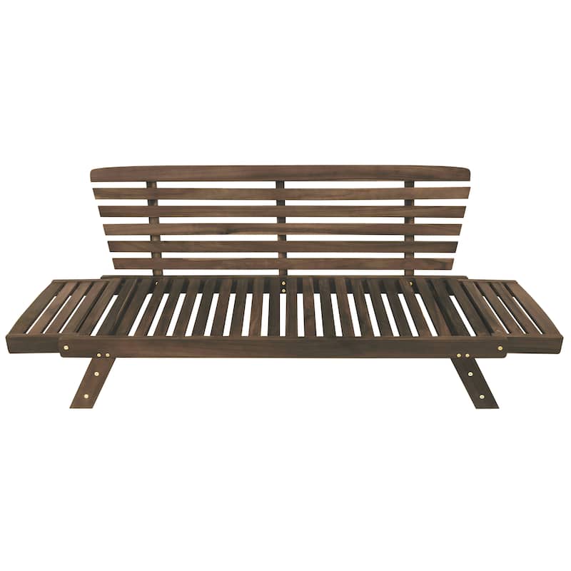 Outdoor Solid Wood Daybed Sofa with Adjustable Armrests