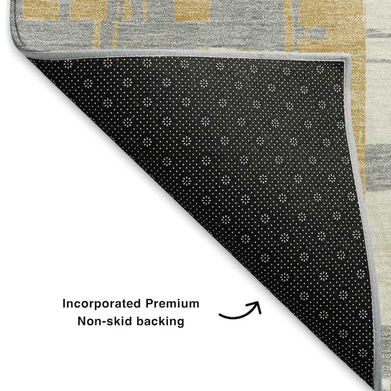 Premium Washable Super Soft Contemporary Plaid Mayfield Rug