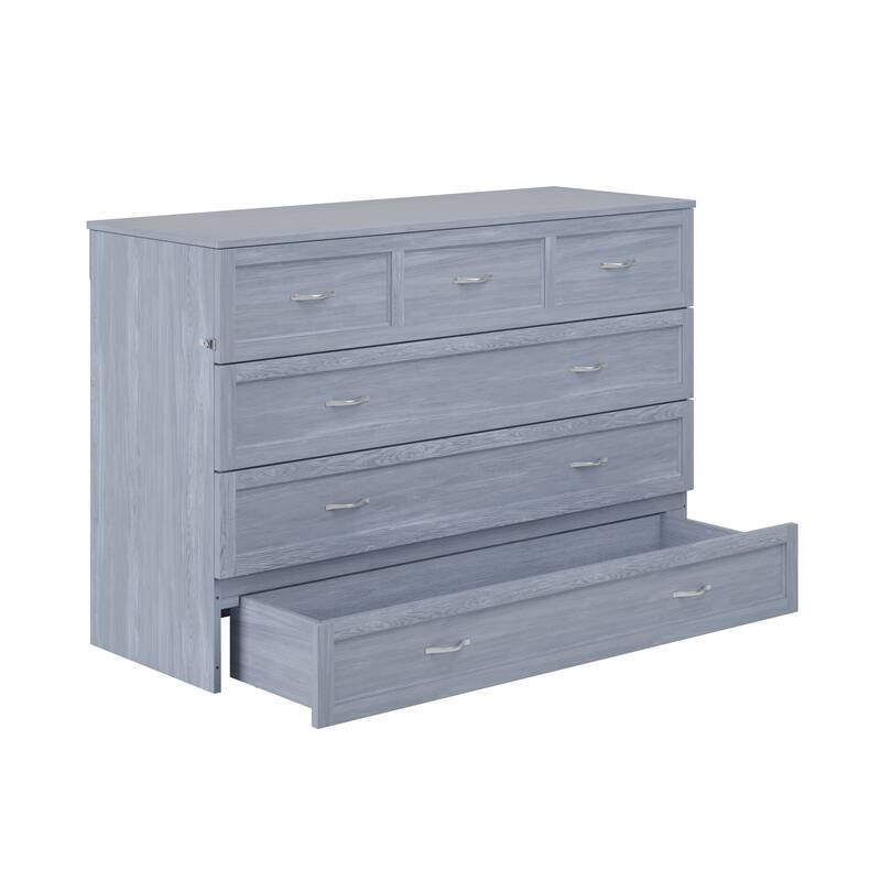 Murphy Bed Chest Driftwood - Space Saving Bed with Storage - Furniture