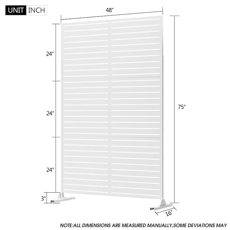 Metal Privacy Screen Wall Decoration Free Standing-6.3 ft. H X 4 ft. W