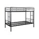 preview thumbnail 14 of 12, Black Twin over Twin Metal Bunk Bed with Noise-Reducing Design