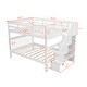 preview thumbnail 9 of 7, Full-Over-Full Bunk Bed with Storage&Guard Rail for Bedroom,Dorm, White