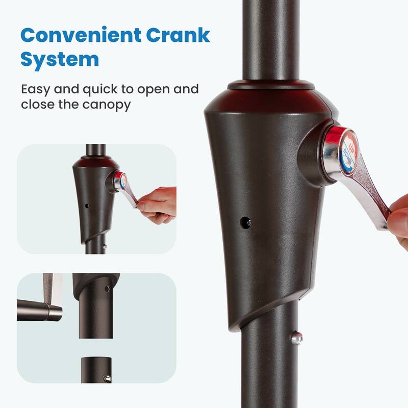10ft Patio Market Umbrella with Crank & Tilt,UV-Risistant