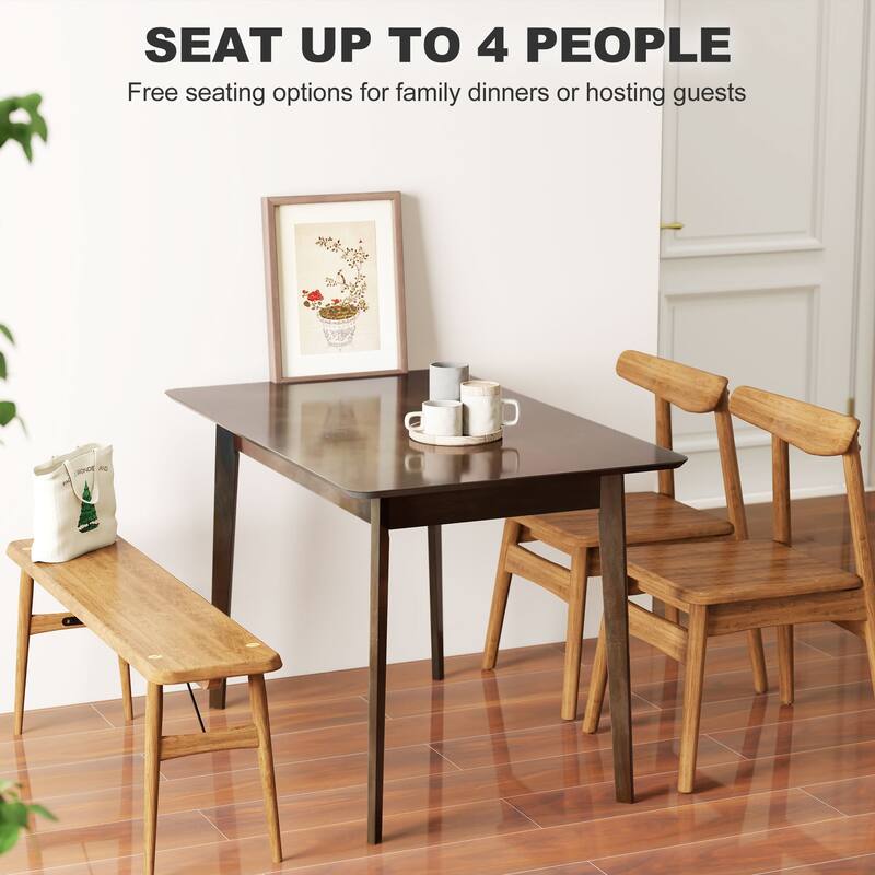 Modern Dining Table for 4, Kitchen Table Meeting Table with Wood Frame, Easy-Clean Office Table, Easy Assembly