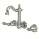 preview thumbnail 5 of 7, Heritage Two-Handle 3-Hole Wall Mount Bathroom Faucet Brushed Nickel
